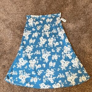 Old Navy Blue Floral A-Line Maxi Skirt